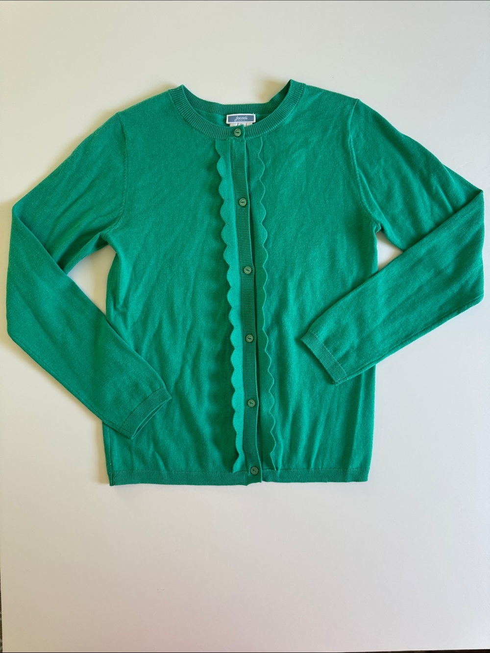 Jacadi Turquoise blue-Green Scallop-Trim Cardigan